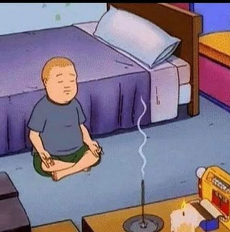 Animated character doing meditation Bobby Hill, Rage Room, Header Tumblr, King Of The Hill, You Meme, Art Wallpaper Iphone, Relationship Memes, Mood Humor, Funny Profile Pictures