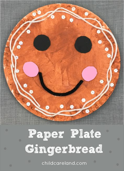 Paper Plate Gingerbread Craft For Preschool and Kindergten Preschool Gingerbread, Gingerbread Craft, December Preschool, Gingerbread Man Crafts, Gingerbread Unit, Gingerbread Man Activities, Gingerbread Activities, Craft For Preschool, Gingerbread Theme