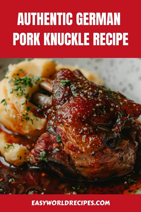 Traditional German Pork Knuckle, or Schweinshaxe, is a delicious meat. This authentic recipe is perfect for festive occasions and hearty dinners. Smoked Ham Hock Recipes, Smoked Pork Hocks Recipe, Pork Hocks Recipe, Pork Knuckle Recipe, German Pork Knuckle, German Dinners, Pork Shanks Recipe, German Dinner Recipes, Ham Hock Recipes