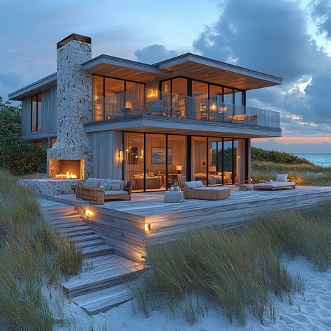 Contemporary Ocean Front Home, Modern House Near Beach, Modern Seaside House, House With Private Beach, Carmel Beach House, Intracoastal Waterway Home, Beachy Modern House, Home Keys Aesthetic, Beachfront House Ocean Views