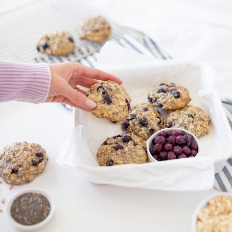 Blueberry Breakfast Cookies - Fraiche Table Fraiche Table Recipes, Blueberry Breakfast Cookies, Fraiche Living, Baby Recipe, Breakfast Aesthetic, Blueberry Breakfast, Wholesome Snacks, Easy Pie Recipes, Easy Pie