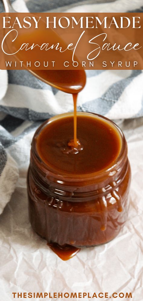 Easy Homemade Caramel Sauce, Make Caramel Sauce, Easy Homemade Caramel, Caramel Sauce Recipe, Caramel Recipes Sauce, How To Make Caramel, Homemade Caramel Sauce, Homemade Condiments, Caramel Syrup