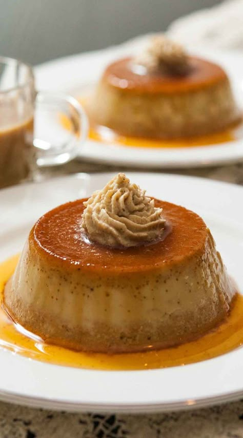 This pumpkin flan recipe is the silkiest, creamiest, most elegantly pumpkin-spiced dessert you could serve at your fanciest Autumn dinner parties or decadent Thanksgiving dinners! It’s a perfect make-a-day-ahead dessert that your guests will love to watch you flip and serve! Pumpkin Flan Recipe, Flan Recipes, Pumpkin Flan, Thanksgiving Dinners, Autumn Dinner, Fall Dinner Party, Flan Recipe, Autumn Recipes, Fancy Desserts