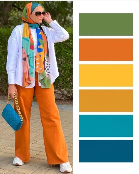 Hijabi Inspiration, Color Matching Clothes, Informal Attire, Colour Combinations Fashion, Color Combos Outfit, Casual Work Outfits Women, Color Palette Yellow, Color Blocking Outfits