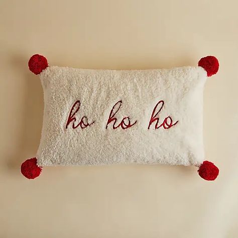 Dunelm - Ho Ho Ho cushion (£12) Stockings Decorating Ideas, Cushion Design Ideas, Božićne Dekoracije, Stocking Designs, Crochet Christmas Stocking, Christmas Apartment, Christmas Shoot, Diy Cushion, Christmas Pillows