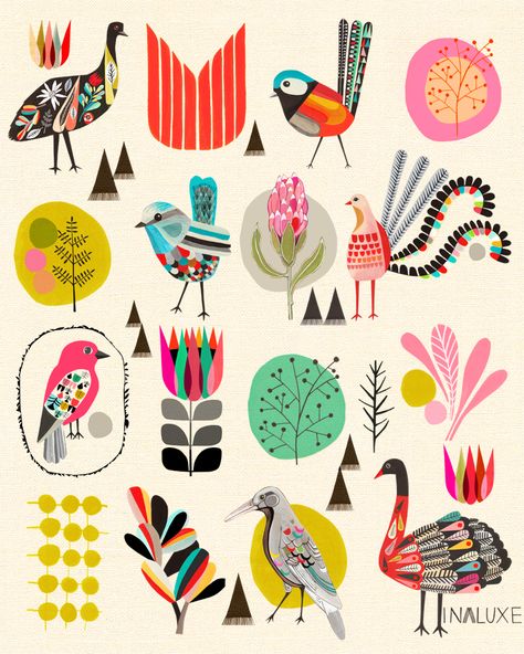 Bird Doodles, Doodle Animals, Wallpapers Posters, Arty Ideas, Paper Bird, Birds Of Australia, Illustration Book, Animal Illustrations, Birds And Flowers