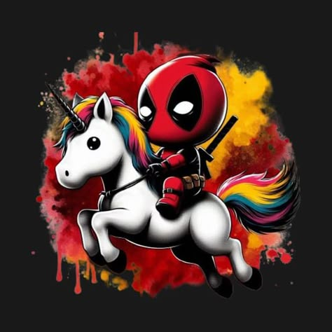 Deadpool Kawaii, Cricut Pictures, Superhero Drawings, Deadpool Unicorn, Deadpool Cartoon, Deadpool Ryan Reynolds, Deadpool Birthday, Cute Deadpool, Deadpool Artwork