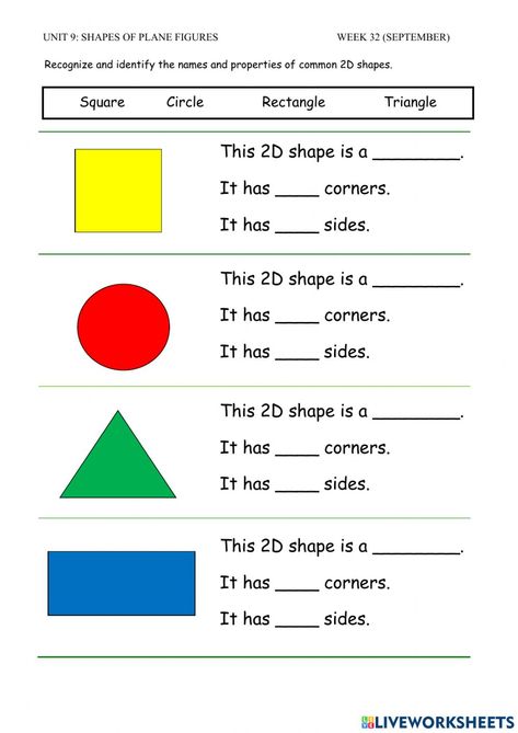 Maths Worksheet For Class 1 Pattern, U K G Maths Worksheet, 1st Grade Shapes Worksheet, 2d Shape Worksheet, Shapes Activity For Grade 1, Plane Shapes Worksheets, Geometry Worksheets 2nd Grade, Maths Work Sheet For Grade 1, Worksheet For Grade 1 Maths