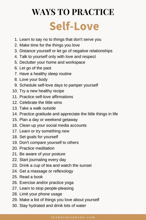 A list of self-care and self-love activities Negative Relationships, Practicing Self Love, Self Care Bullet Journal, Writing Therapy, Learning To Say No, Self Love Affirmations, Love Tips, Positive Self Affirmations, Love Affirmations