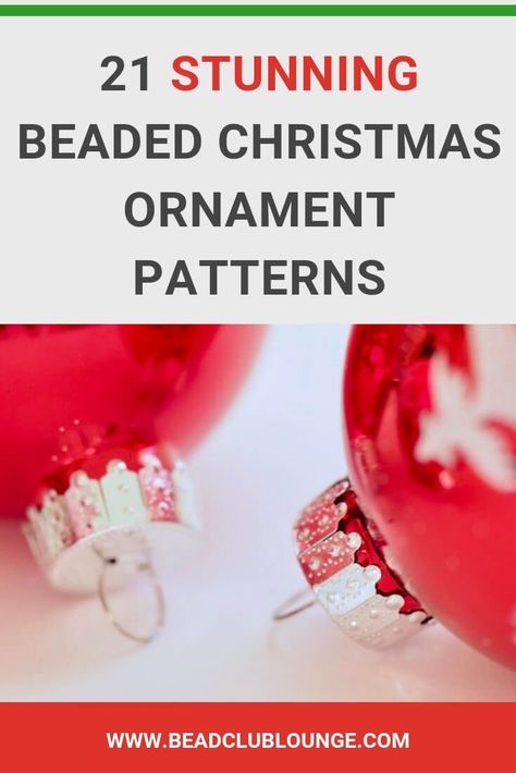 Crochet Christmas Ornaments Patterns, Beaded Christmas Decorations, Etsy Tutorial, Christmas Ornaments Patterns, Beaded Ornament Covers, Beaded Christmas Ornaments, Christmas Bead, Christmas Ornament Pattern, Crochet Christmas Ornaments