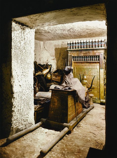 Awesome Photos Of The Discovery Of Tutankhamun's Tomb Have Been Brought To Life In Colour - BuzzFeed News Steampunk Leggings, Howard Carter, King Tut Tomb, Starověký Egypt, Electric Universe, Egyptian Artifacts, Film Ideas, Old Egypt, Valley Of The Kings