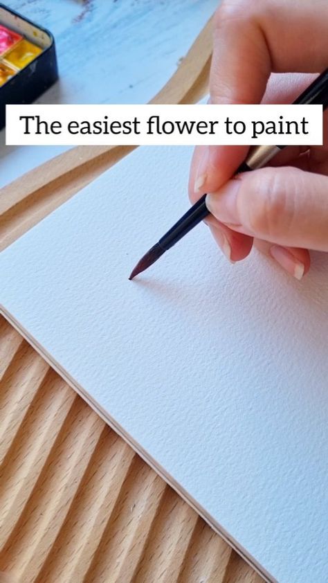 Joly Poa | The easiest flower to paint 😍 Reposting this popular reel. It's the World Watercolor Month. Are you joining any watercolor challenge?… | Instagram Painting Ideas On Paper, Flower To Paint, Watercolor Painting Flowers, Drawing Plants, Watercolour Challenge, Easy Flower Painting, Learn Watercolor Painting, Watercolor Flowers Tutorial, Art Sketches Doodles