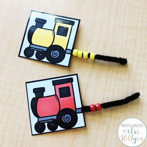 Train Fine Motor Activities, Preschool Train Craft, Transportation Activities For Prek, Train Sensory Bin, Train Activities For Preschool, Train Preschool Activities, Trains Preschool, Sticker Pictures, Transportation Preschool Activities