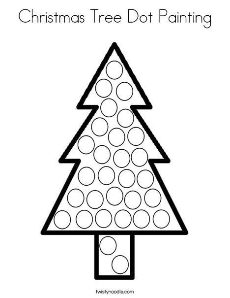 Christmas Tree Dot Painting Coloring Page - Twisty Noodle Dot Paint Christmas Tree, Christmas Tree Dot Painting Printable, Christmas Magnatiles, Christmas Tree Crafts For Toddlers, Christmas Tree Dot Painting, Christmas Tree Crafts Preschool, Tree Dot Painting, Dot Christmas Tree, Subbing Ideas