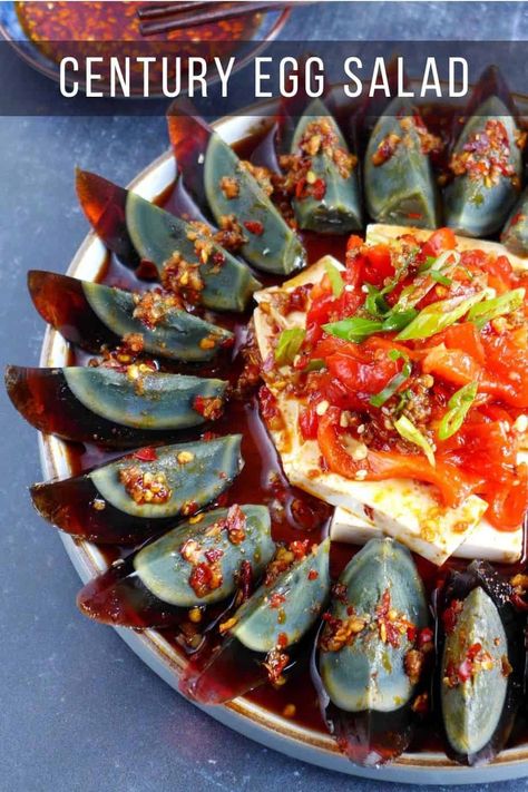 Century Eggs, the Myths and Recipe (Pi Dan, 皮蛋) Cold Tofu, Chinese New Year Recipes, New Year Recipes, Chinese Salad, Beef Dumplings, Recipes Chinese, Century Egg, Tofu Salad, Classic Salad