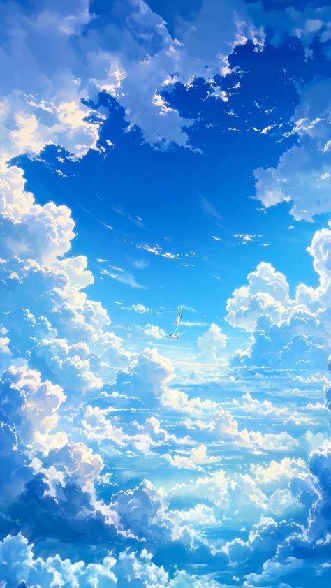 1366x768 Wallpaper Hd, Blue Sky Wallpaper, Photoshop Backgrounds Backdrops, Cloud Illustration, Sky Anime, Dreamy Artwork, Dreamy Landscapes, Cloud Wallpaper, 수채화 그림