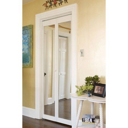 This alt value should not be empty if you assign primary image Sliding Mirror Closet Doors, Bifold Door Hardware, Glass Bifold Doors, Pintu Interior, Bifold Door, Bifold Closet Doors, Bi Fold Door, Traditional Mirror, Barn Style Doors