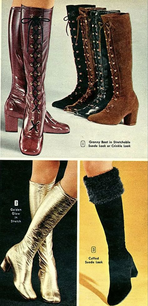 70s Fashion Shoes, 1960s Boots, 1970s Boots, 60s Boots, 1970s Shoes, 70s Boots, 70s Shoes, Italian Boots, Film Characters