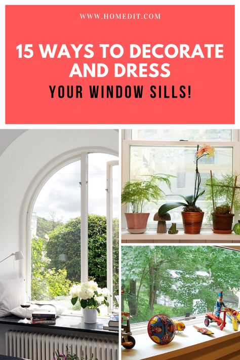 Unfortunately, too many times we forget the details of our house. Small nooks and crannies don’t get paid any attention to and parts of the home go bare. Window sills are one of those places. This is a shame since there are so many wonderful, adorable ways to decorate them!! Here are 15 ways you can decorate them. Window Shelf Decor Ideas, Deep Windowsill Ideas, Bay Window Sill Decorating Ideas, Deep Window Sill Ideas Bedroom, Deep Window Sill Ideas Living Room, Office Window Sill Decor, Decorating A Window Sill, Small Windowsill Decor, Narrow Window Sill Decor