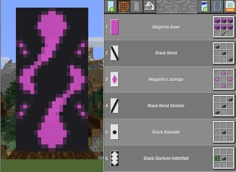 Minecraft House Pattern, Minecraft Dark Aesthetic Builds, Banners For Minecraft, Minecraft Shield Banner Designs, Minecraft Banner Ideas Step By Step, Mincraft Baners, Banner Minecraft Design, Minecraft Banner Designs Tutorial, Mc Banner Designs