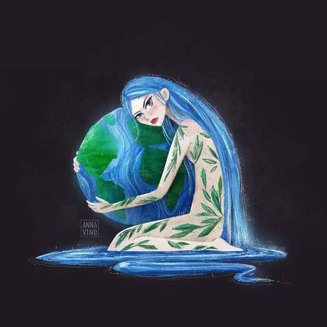 Earth Art Drawing, Mother Earth Drawing, Poster Art Ideas, Earth Drawings, Earth Poster, Headpiece Diy, Water Projects, Flower Painting Canvas, Poster Drawing