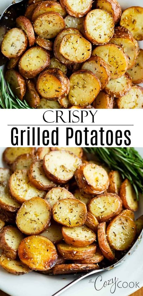 Vegan Grill, Griddle Cooking Recipes, Cozy Cook, Sommer Mad, Grilling Recipes Sides, Recipes Potatoes, Rosemary Potatoes, Blackstone Recipes, Blackstone Grill