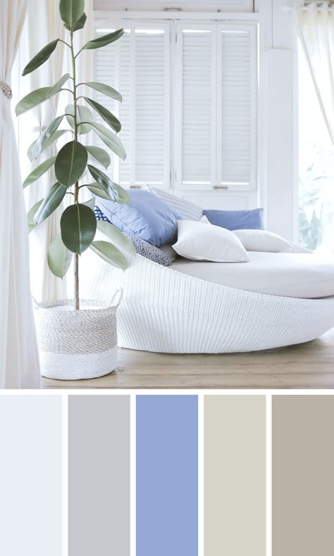 Check out this wonderful soft pastel color scheme that is just perfect for the beach house. It has a relaxing and recharging vibe and it great for generating new creative ideas. #colorpalette #colorinspiration Pale Blue Bedroom Colour Schemes, Pastel Color Palette For Bedroom, Blue Color Palette For Bedroom, Pastel Color Palette Interior Design, Pastel Colour Palette For Bedroom, Pastel Colors Interior Design, Pastel Living Room Ideas Colour Palettes, House Themes Ideas Interior Design Color Schemes, Pastel Color Room Ideas