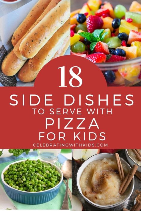 Pizza Side Dishes Ideas Parties, Pizza And Sides, Food To Go With Pizza Party, Side With Pizza Party, Healthy Pizza Side Dishes, Pizza Dinner Ideas Sides, Side Dishes For Pizza Night, Party Food With Pizza, Sides Dishes For Pizza