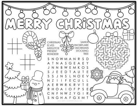 Christmas Activity Pages For Kids Free Printables, Christmas Paper Activities, Kid Christmas Crafts Easy, Christmas Craft Activities For Kids, Merry Christmas Craft, Free Printable Christmas Crafts For Kids, Winter Activity Sheets, Simple Christmas Activities, January Activities For Kids