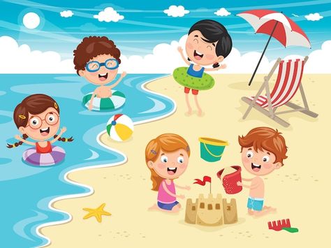 Free Vector | Young men cleaning plastic garbage on waterfront Composition Pictures, Picture Story For Kids, Decoupage Paper Printable, Beach Cartoon, Girls Hair Bows Diy, Picture Composition, Art Activities For Toddlers, Summer Cartoon, Beach Illustration