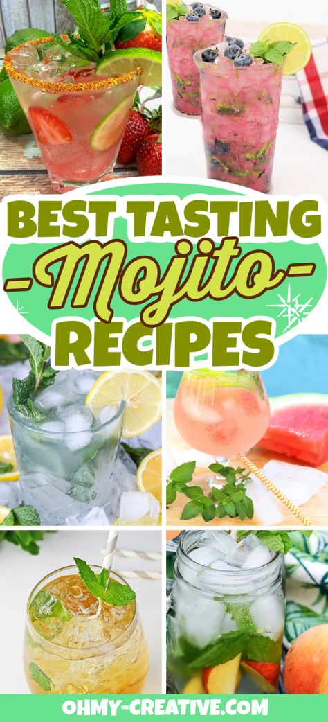 Do you love the taste of a refreshing mojito on a hot day? If so, you’re in luck! Here at Oh My! Creative, I will be sharing some delicious mojito recipes with you. Homemade Mojitos Recipes, Mexican Mojito, Sprite Mojito Recipe, Spicy Mojito Recipe, How To Make A Mojito Drink, Mojitos Drinks, Mojito Drinks, Mojito Recipes, Mojitos Recipe