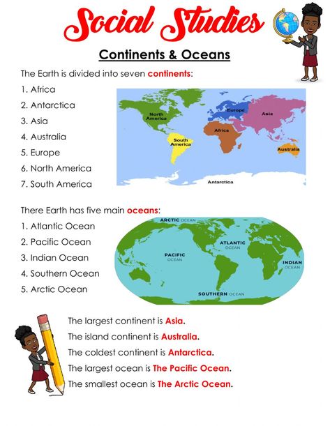 7 Oceans Of The World, 1st Grade Continents And Oceans, Fourth Grade Geography, Continent And Ocean Worksheet, Sst Worksheets For Class 4, Continent And Oceans Activities, Oceans And Continents Worksheet, Continents And Oceans Project, Continents Unit Study