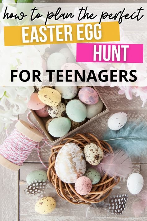 Discover some fun and entertaining Easter Egg Hunt ideas for teens and older kids. One of the top Easter activity for kids is a egg hunt, if your kids are older and you are looking for some Easter Egg Hunt ideas appropriate for teens and older kids, check out our list of the tip Easter Egg Hunts so everyone can have a blast Fun Easter Activities For Older Kids, Teen Egg Scavenger Hunt, Teen Easter Hunt Clues, Easter Egg Scavenger Hunt For Older Kids, Teen Easter Egg Scavenger Hunt, Easter Egg Games For Teens, Easter Party Ideas For Teens, Easter Hunt Clues For Adults, Egg Hunts For Older Kids