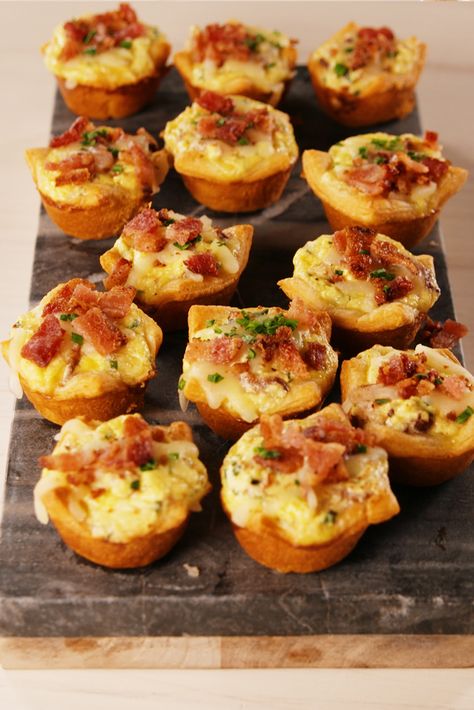 60+ Creative Muffin Tin Recipes - Cooking with Muffin Pans - Delish.com Muffin Pan Meals, Easy Crescent Roll Recipes, Crescent Roll Breakfast, Muffin Cups Recipes, Crescent Breakfast, Crescent Roll Breakfast Recipes, Muffin Pan Recipes, Muffin Tin Meals, Breakfast Tart