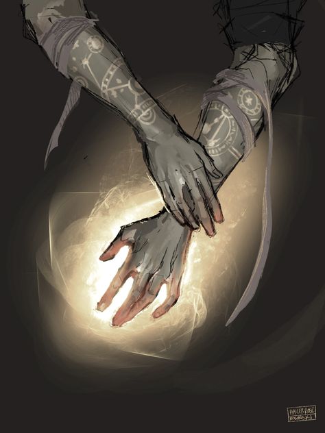 Webbed Hands Aesthetic, Light Powers Drawing, Magic Tattoo Aesthetic, Magic Body Markings, Element Powers Aesthetic, Fantasy Magic Aesthetic Art, Oc Tattoo Drawing, Glowing Hands Magic, Dark Magic Art Drawing