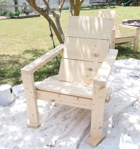 How To Build 2x4 Adirondack Chairs - Raising Nobles Modern Adirondack Chair Plans, Garden Decorations Ideas, Patio Chairs Diy, Colourful Plants, Small Garden Layout, Adirondack Chairs Diy, Diy Furniture Building, Modern Adirondack Chair, Adirondack Chair Plans