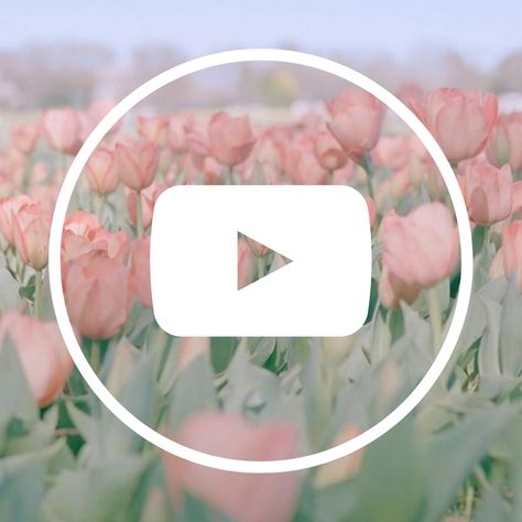 Spring Aesthetic Icons, Tulips Homescreen, Tulips Icon Aesthetic, App Icon Pastel, Spring Icons Aesthetic, Youtube Logo Aesthetic, Tulips App Icon, Youtube App Icon, App Icons Spring Aesthetic