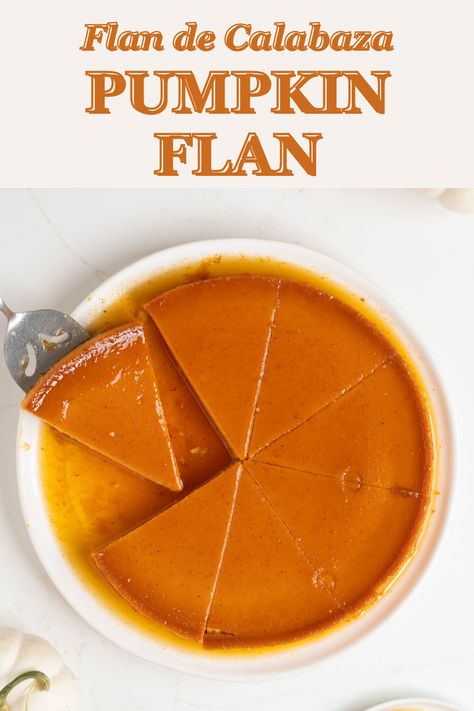 This pumpkin flan (flan de calabaza) is a fun Fall twist on the traditional Puerto Rican dessert. It has that signature custard filling with creamy pumpkin and is topped with a classic caramel sauce. Flan Recipe Mexican, Cream Cheese Flan Recipe, Homemade Flan Recipe, Condensed Milk Homemade, Mexican Flan Recipe, Cheese Flan Recipe, Homemade Flan, Spanish Flan Recipe, Puerto Rican Dessert