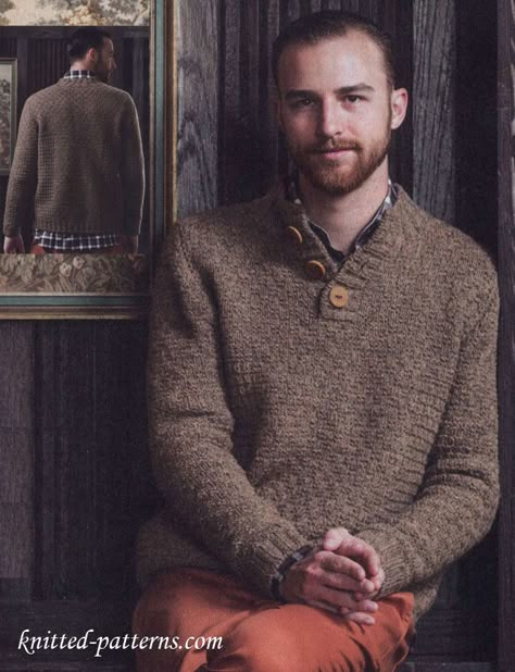 Click to close image, click and drag to move. Use arrow keys for next and previous. Mens Knit Sweater Pattern, Knitting Patterns Sweaters, Blouse Top Pattern, Men's Beanie, Mens Knit Sweater, Disposable Face Mask, Knitting Patterns Free Sweater, Mens Knit, Knit Hat For Men