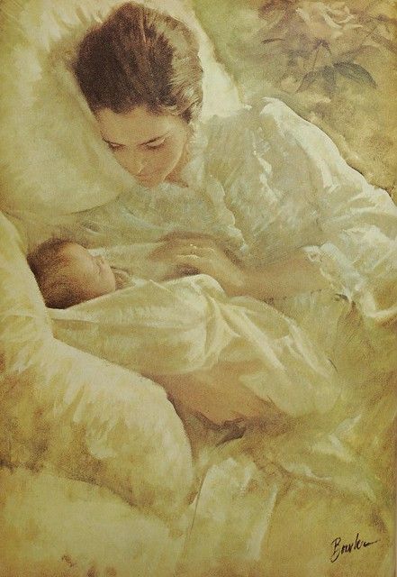 Bowler, 1969 | Joe Bowler "ALL THE DAYS OF LOVE AND COURAGE"… | Flickr Art About Motherhood, Mother Illustration Art, Family Aesthetic Art, Vintage Pregnancy Pictures, Parents Illustration, Mother And Baby Paintings, Mom Holding Baby, Joe Bowler, Motherhood Painting