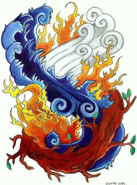 Four Elements Tattoo on Pinterest | Water Symbol, Symbols and ... Four Elements Tattoo, 5 Elements Of Nature, Air Tattoo, Mother Nature Tattoos, Tatoo Inspiration, Elements Tattoo, 4 Element, Tree Tattoo Designs, Fire And Water