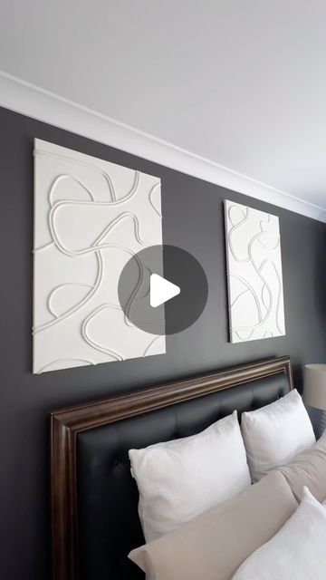 Jade Compston - Refinish With Jade on Instagram: "A Cheap Way To DIY Your Home Art 🖼️   Buying large canvas art can be so expensive. Let me show you how you can create your own with inexpensive products.  You’re going to stick the window sealer onto a blank canvas in an abstract pattern. The best bit here is you do not need to have any artistic talents it’s just a matter of creating circles, swirls and lines 🙌  Once it’s all applied staple down the window sealer to the back of the canvas. I then mixed white paint with bi-carb soda to make a textured paint. I wanted to keep it white so used a white paint but you could pick any colour of paint for this.  Paint it onto the canvas, let it dry and then you will have some stunning textured art in whatever size you choose 🥰  I can’t believe ho Texture Canvas Art Diy, Weather Stripping Canvas Art, Textured Canvas Art Ideas, Expensive Wall Art, Cheap Diy Wall Art, Bedroom Canvas Art, Acrylic Texture, Cheap Canvas, Textured Paint