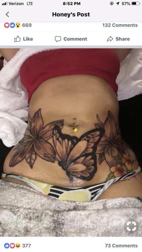 Tummy Tucks Tattoo Cover Up Black Women, Lower Stomach Tattoos For Women Cover Up, Lower Abdomen Tattoo Women, Side Belly Tattoo, Tattoos On Stomach, Lower Belly Tattoos For Women, Lower Stomach Tattoos For Women, Belly Button Tattoos, Lower Belly Tattoos