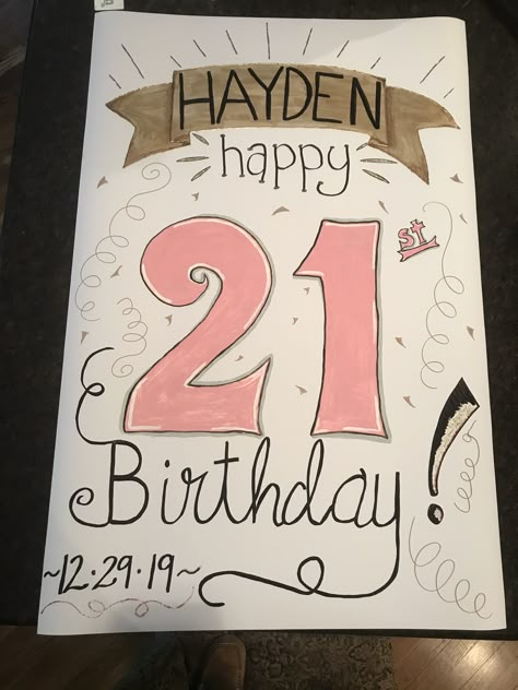 Posters For Birthdays Ideas, 23rd Birthday Card Ideas, Birthday Posters Ideas, Poster For Boyfriend Birthday, Birthday Poster Ideas For Boyfriend, Poster Board Birthday Card, Happy Birthday Posters Ideas, Birthday Card Ideas For 21st Birthday, Birday Card Ideas