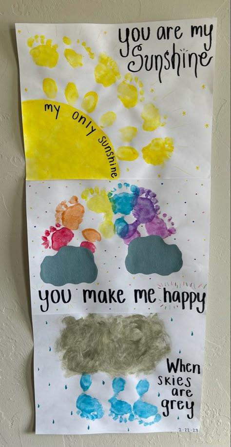 Spring Toddler Crafts Handprint, Plant Arts And Crafts For Preschool, May Projects For Toddlers, Spring Ideas For Infants, Mother’s Day Daycare Crafts, What’s The Weather Infant, Infant Room Art Projects, Creative Arts For Infants, Crafts With Infants Art Projects