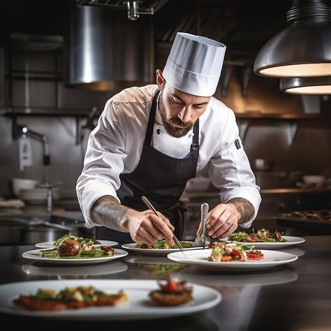 Chef Cooking Photography, Restaurant Food Pictures, Pastry Chef Aesthetic, Chef In Kitchen, Chef Poster, Chef Photo, Chef Portrait, Chef Photography, Chef Table