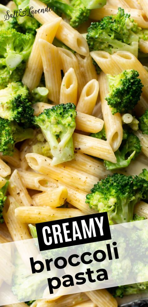 closeup of penne in sauce with text overlay that reads creamy broccoli pasta Cauliflower Pasta Recipes, Food Recipes Meat, Creamy Broccoli Pasta, Soup Joumou, Three Cup Chicken, Lemon Cream Sauce, Broccoli Pasta Recipe, Cajun Jambalaya, Chicken Broccoli Pasta