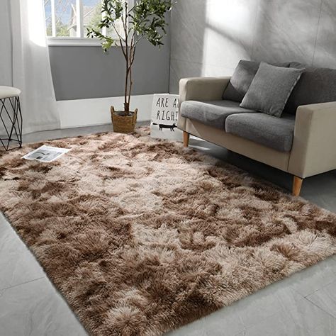 Modern Bedroom Rug, Kids Bedroom Rugs, Brown Rugs, Grey And White Rug, Brown Carpet, Big Rugs, Plush Carpet, Rugs For Bedroom, Fluffy Rug