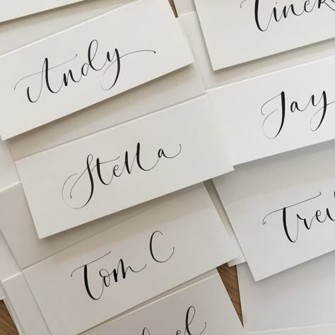 Calligraphy Name Cards, Place Card Calligraphy, Handwritten Place Cards, Classic Place, Name Cards Wedding, Wedding Table Name Cards, Place Name Cards, Wedding Table Cards, Place Card Table Wedding