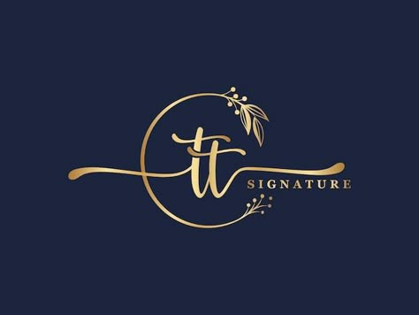 Luxury gold signature initial tt logo de... | Premium Vector #Freepik #vector #exclusive-logo #stylish-logo #luxury-logo #signature-font Gold Font Logo, Tt Logo Design, Luxury Logo Design Gold, Decoration Logo Design, Luxury Brand Logo Design, Tailoring Logo Design Ideas, Exclusive Logo Design, Tailor Logo Design, Gold Logo Branding